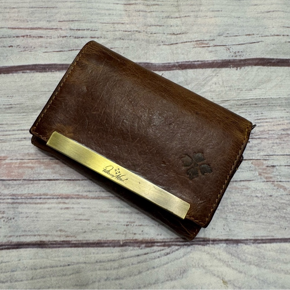 Patricia Nash Cametti TriFold Wallet Leather Rich Brown
